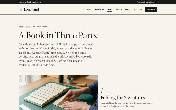 Longhand: Series in three parts